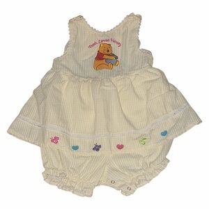 Vintage Disney Winnie the Pooh Baby Stripped Jumpsuit - 24months